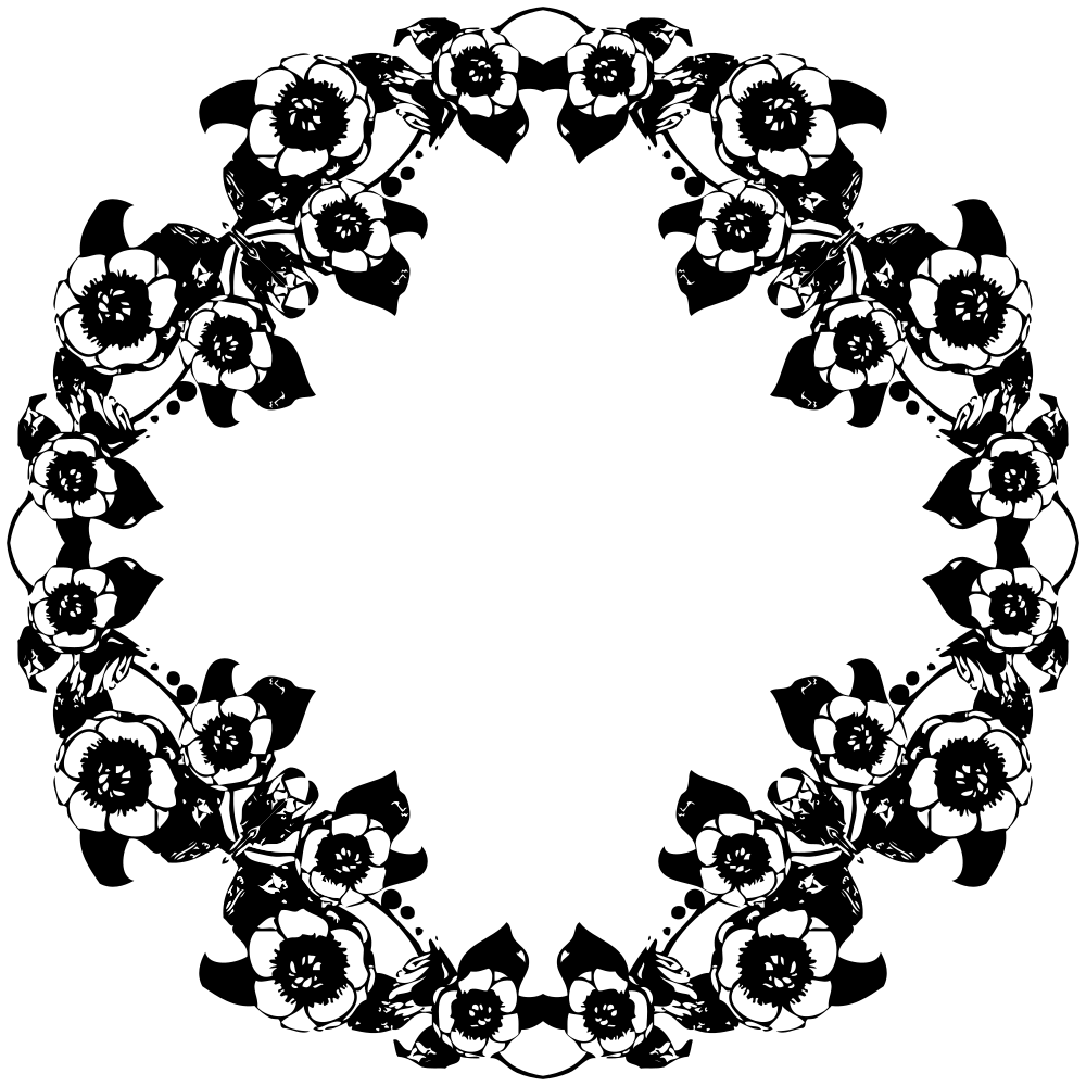OnlineLabels Clip Art Vintage Black And White Floral Design